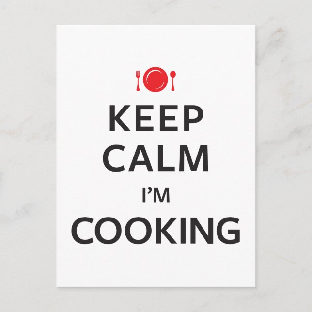 Postal Mantén la calma que estoy cocinando (Anverso)