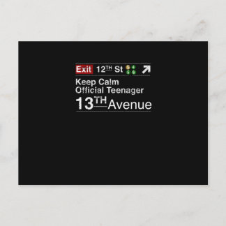 Postal Mantén la Calma Soy Oficialmente un Adolescente, N