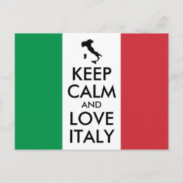 Postal Mantén la Calma y Ama Italia Verde Blanco y Rojo