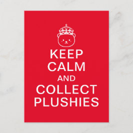 Postal Mantén la calma y colecciona peluches | Cita diver