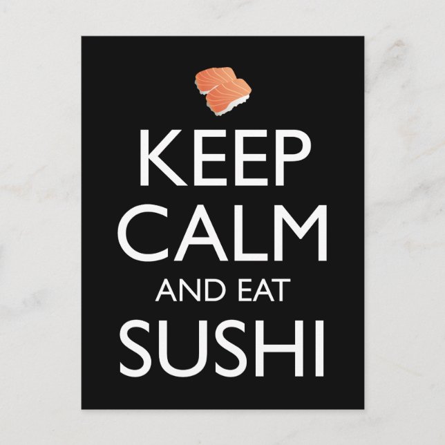 Postal Mantén la Calma y Come Sushi (Anverso)