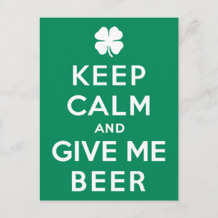 Postal Mantén la calma y dame cerveza