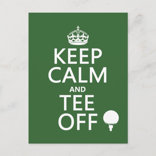 Postal Mantén la calma y el tee off - El golf presenta to (Anverso)