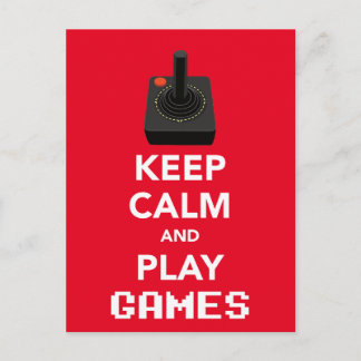Postal Mantén la calma y juega juegos