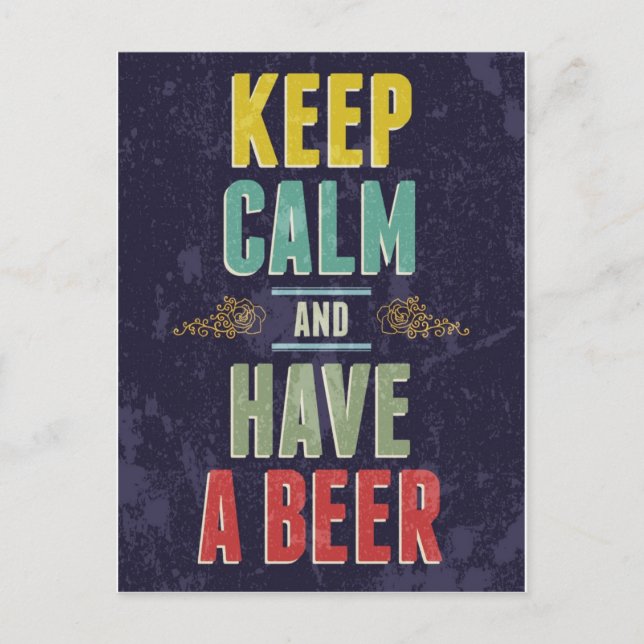 Postal Mantén La Calma Y Toma Una Cerveza (Anverso)