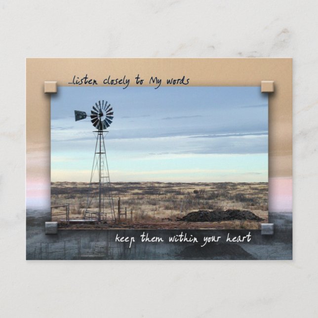 Postal Mantén mis palabras en tu corazón (Anverso)