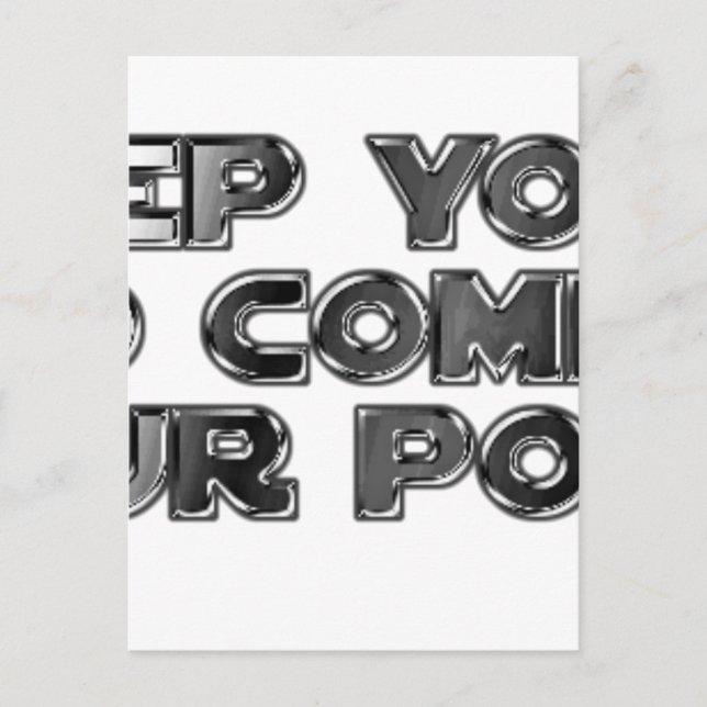 Postal Mantén tus comentarios estúpidos (Anverso)