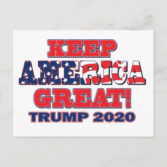 Postal Mantener a Estados Unidos como gran Trump 2020 (Anverso)