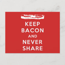 Postal Mantener Bacon Y Nunca Compartir