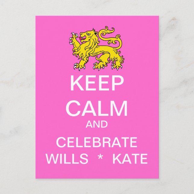 Postal MANTENER CALMA Celebrar los deseos de Kate Postcar (Anverso)