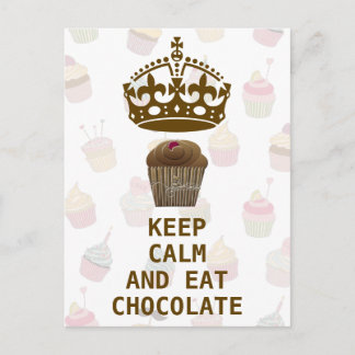 POSTAL MANTENER CALMA COMER CHOCOLATE