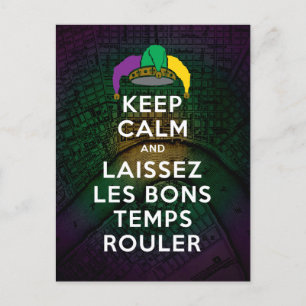 POSTAL MANTENER CALMA Y LAISSEZ LES BONS TEMPS ROULER
