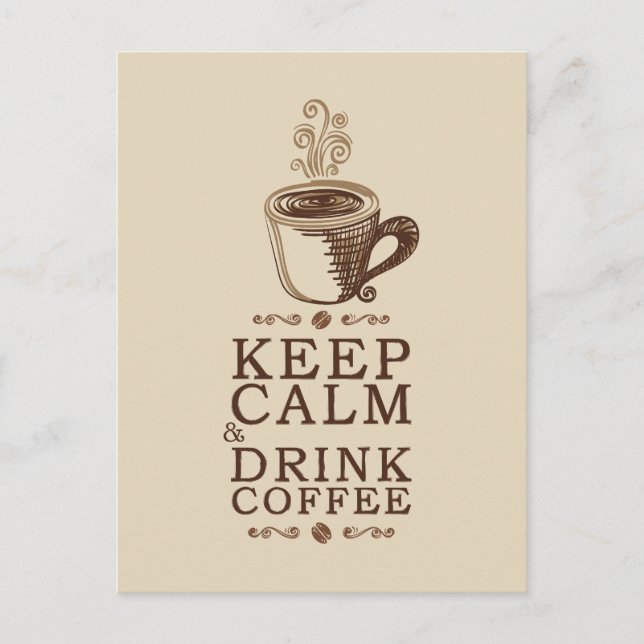 Postal Mantener el café con bebida calmada - Beije (Anverso)