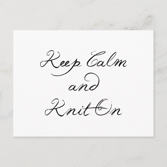 Postal Mantener el Knit de calma activado (Anverso)