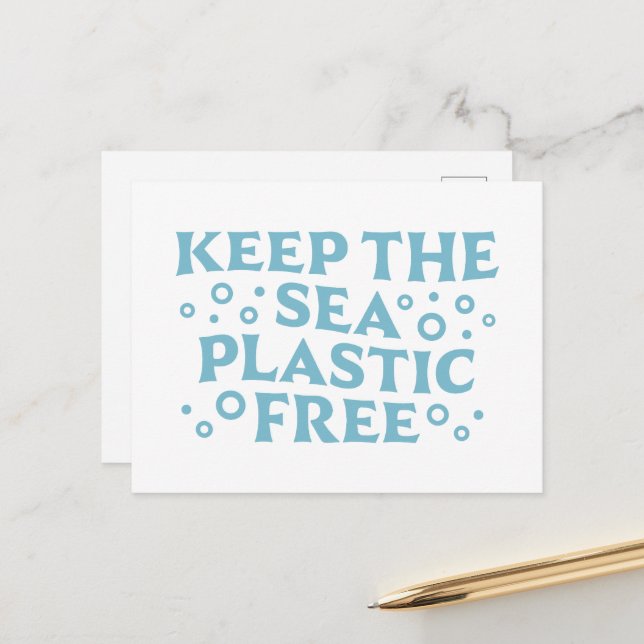 Postal Mantener el mar libre de plástico y detener la con (Anverso/Reverso In Situ)