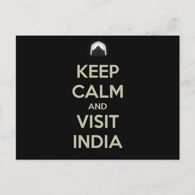 Postal mantener la calma en india (Anverso)