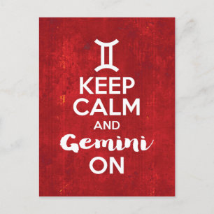 Postal Mantener La Calma Gemini En La Astrología De Cumpl