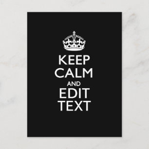 Postal Mantener la CALMA personalizada Tener tu texto en
