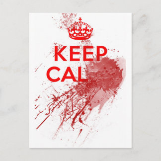 Postal Mantener la calma sangrienta Zombie
