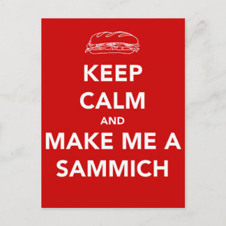 POSTAL MANTENER LA CALMA; TIEMPO SAMMICH