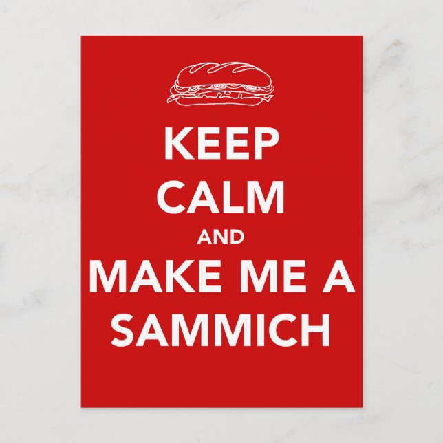POSTAL MANTENER LA CALMA; TIEMPO SAMMICH (Anverso)