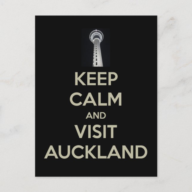 Postal mantener la calma visita a auckland (Anverso)