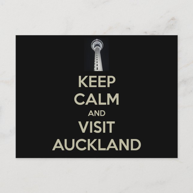 Postal mantener la calma visita a auckland (Anverso)