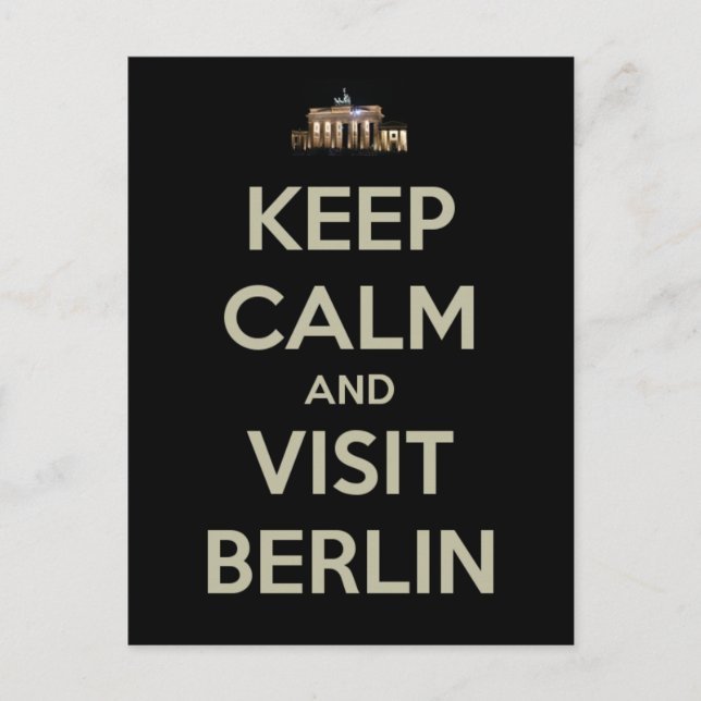 Postal mantener la calma visitar berlín (Anverso)