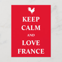 Postal Mantener la calma y amar a Francia