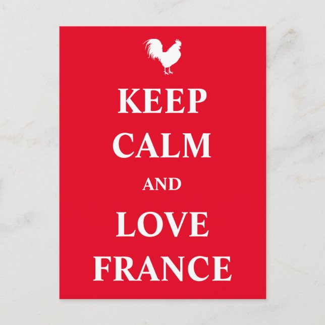 Postal Mantener la calma y amar a Francia (Anverso)