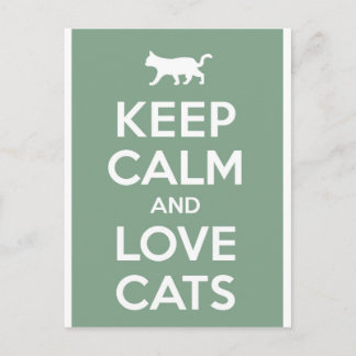 Postal Mantener la calma y amar a los gatos