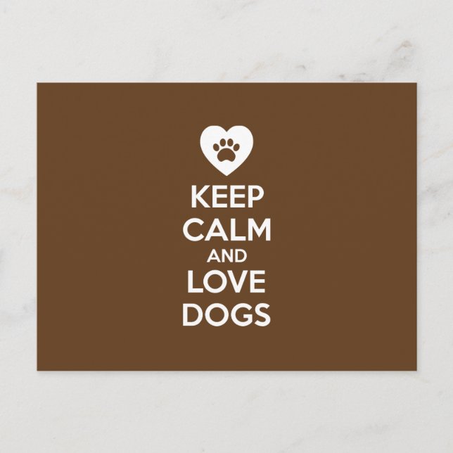 Postal Mantener la calma y amar a los perros (Anverso)