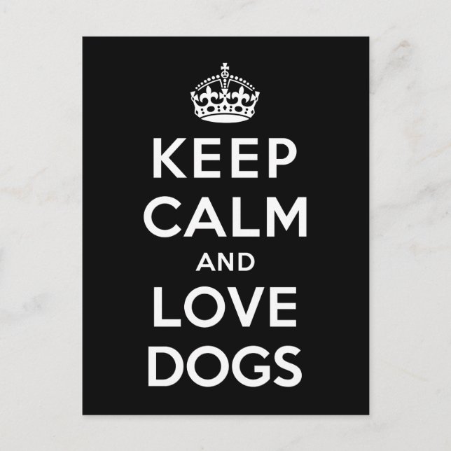 Postal Mantener la calma y amar a los perros (Anverso)