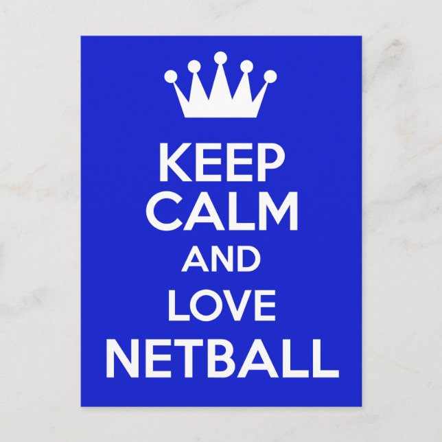 Postal Mantener La Calma Y Amar A Netball (Anverso)