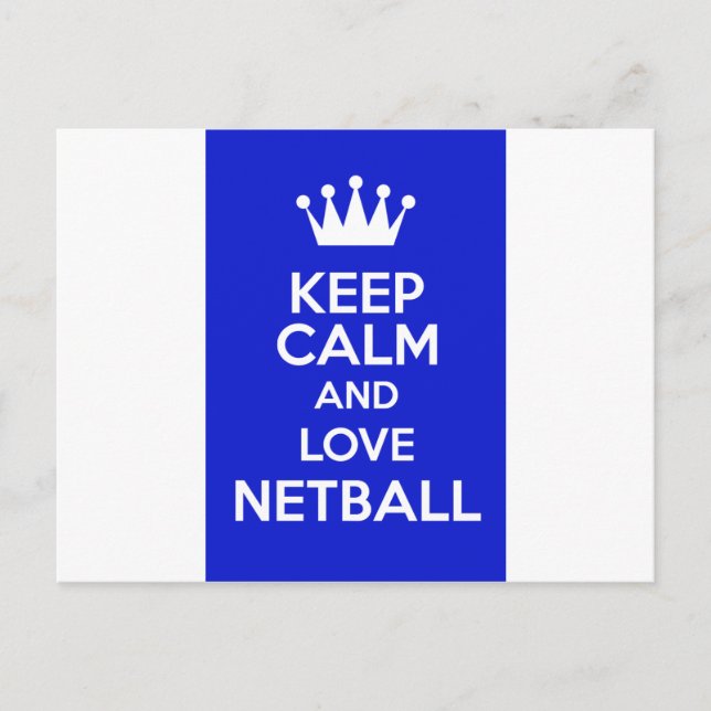 Postal Mantener La Calma Y Amar A Netball (Anverso)
