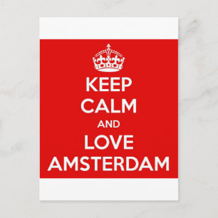 Postal Mantener la calma y amar Ámsterdam