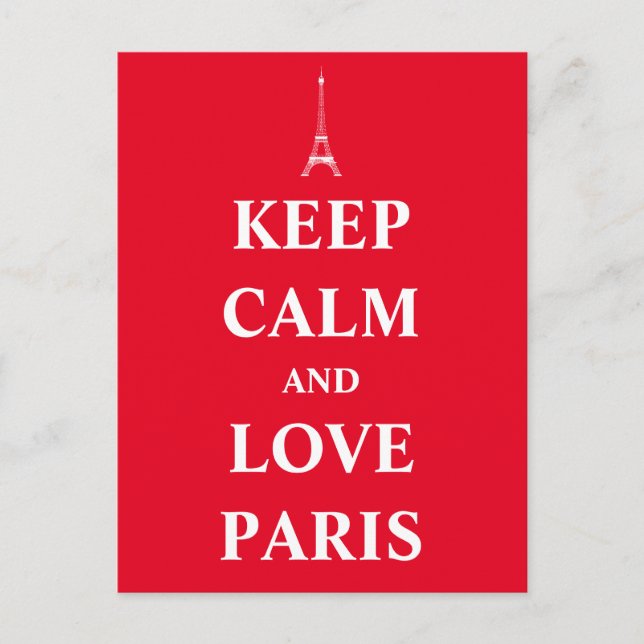 Postal Mantener la calma y amar París (Anverso)