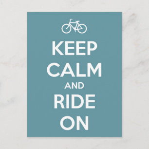Postal Mantener la calma y andar sobre el azul