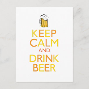 Postal Mantener la calma y beber cerveza