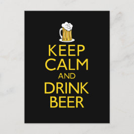 Postal Mantener la calma y beber cerveza
