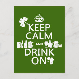 Postal Mantener la calma y beber (irish st patricks)