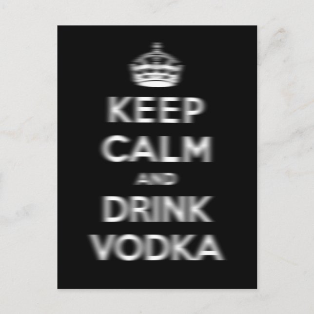 Postal Mantener la calma y beber vodka (Anverso)