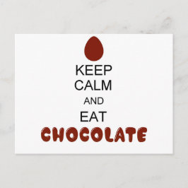 Postal Mantener la calma y comer chocolate