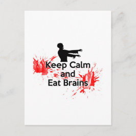 Postal Mantener la calma y comer los cerebros - Zombie