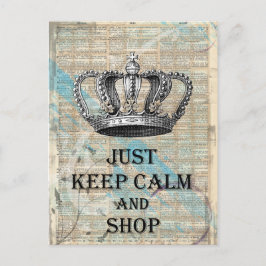Postal Mantener la calma y comprar el diseño de arte abst