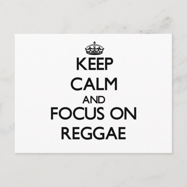 Postal Mantener la calma y concentrarse en el reggae (Anverso)