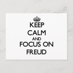 Postal Mantener la calma y concentrarse en Freud