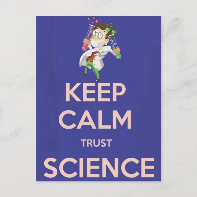 Postal Mantener la calma y confiar en la ciencia (Anverso)
