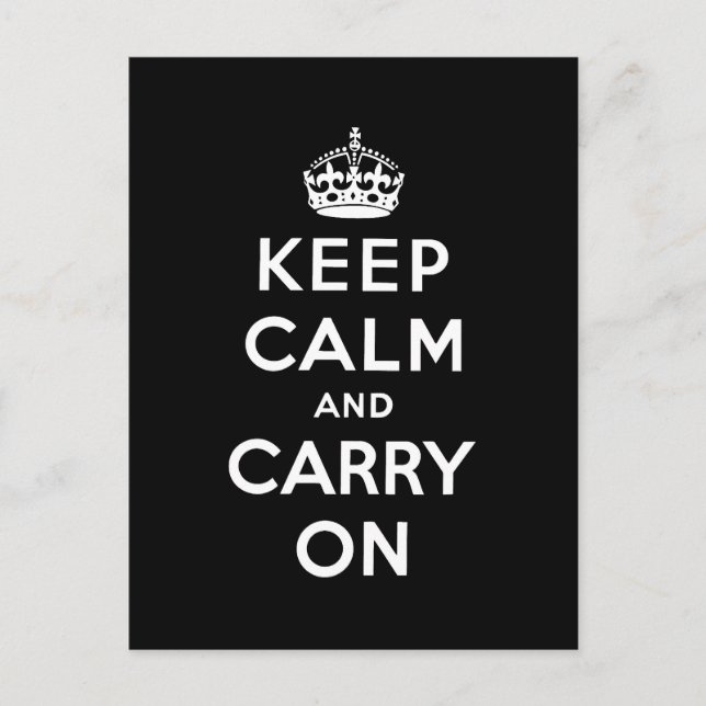 Postal mantener la calma y continuar (Anverso)