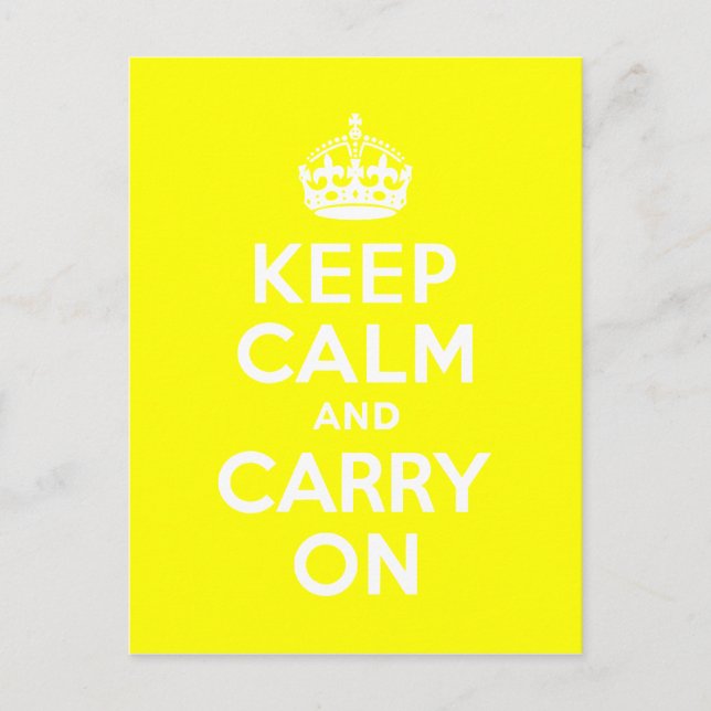 Postal Mantener la calma y continuar con el amarillo (Anverso)